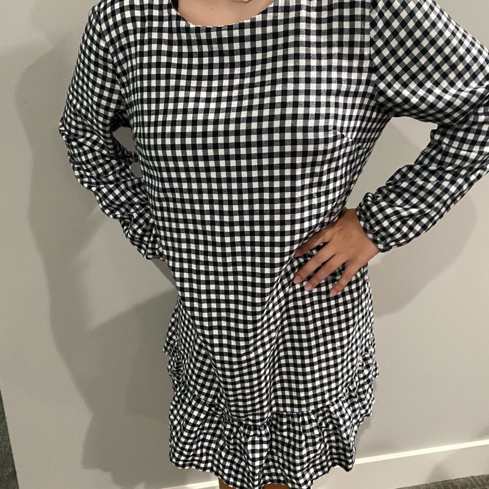 J. Crew Black/White Gingham Dress